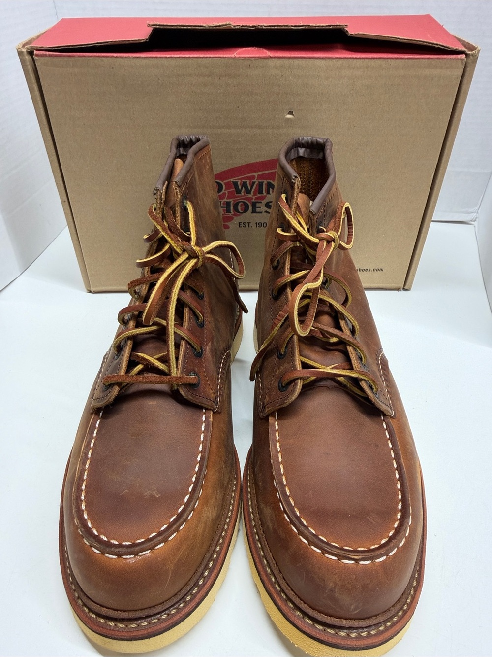 Red Wing Blacksmith Moc Boots Rough Leather Lace Up Brown New Men's Size 12 D - Picture 3 of 10
